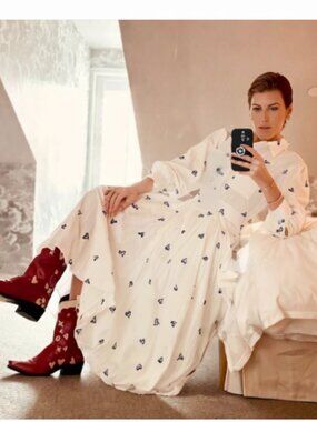 Hunter Bell *NEW* Embroidered Heart Randolph Shirt Dress